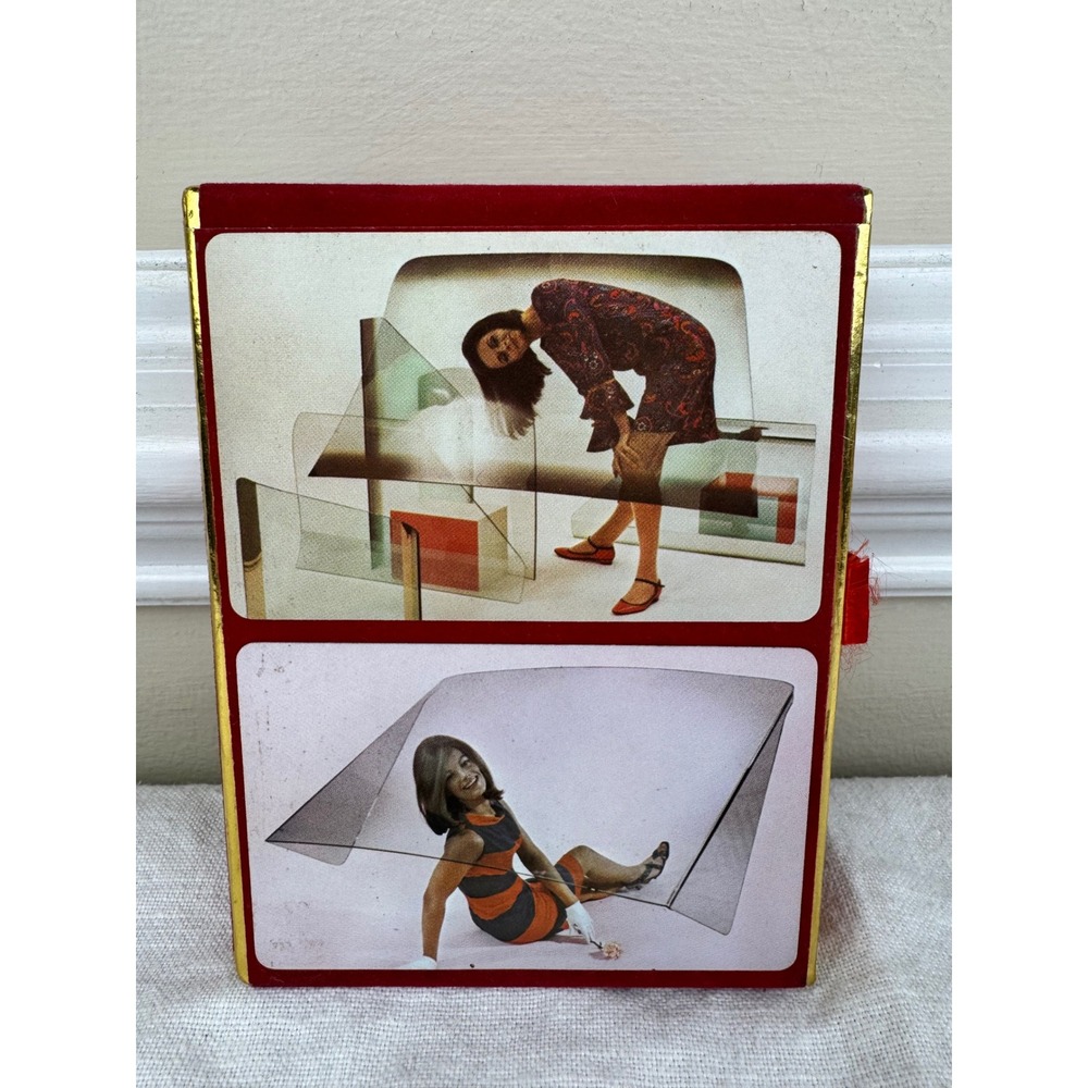 Vintage Congress Playing Cards PPG Industries Sealed Double Deck Red Velvet Box